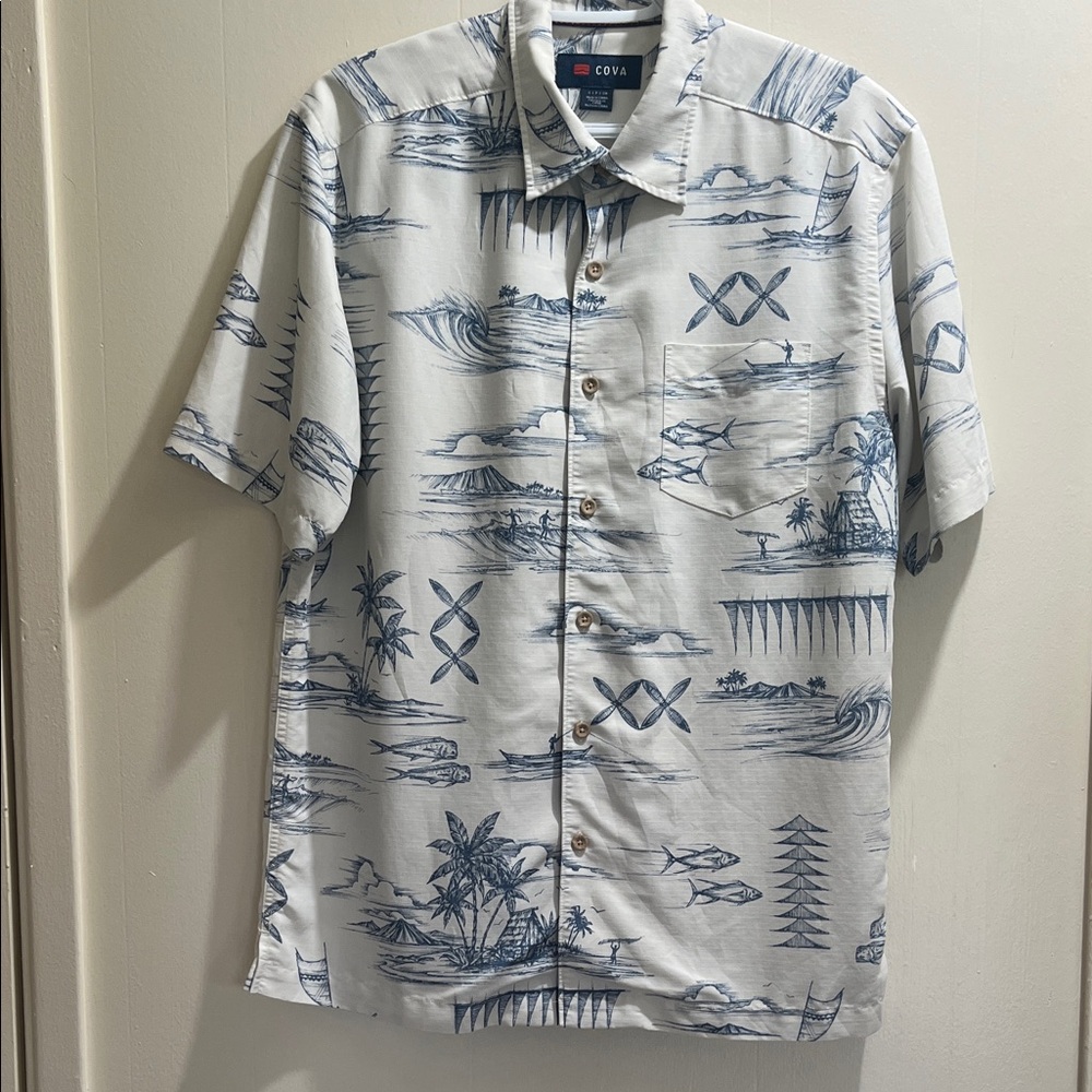 Cova Men’s Aloha Print Surf, fish, paradise Prints (S)